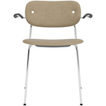 Co Upholstered Armchair - Chrome / Black Oak / Beige Boucle