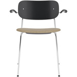 Co Upholstered Seat Armchair - Chrome / Black Oak / Beige Boucle