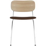 Co Upholstered Seat Dining Chair - Chrome / Natural Oak / Brown Boucle