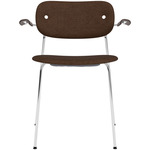 Co Upholstered Armchair - Chrome / Dark Oak / Brown Boucle