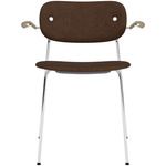 Co Upholstered Armchair - Chrome / Natural Oak / Brown Boucle