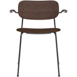 Co Upholstered Seat Armchair - Black / Dark Oak / Brown Boucle