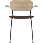 Co Upholstered Seat Armchair - Black / Natural Oak / Brown Boucle