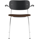 Co Upholstered Seat Armchair - Chrome / Black Oak / Brown Boucle