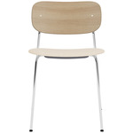 Co Upholstered Seat Dining Chair - Chrome / Natural Oak / Logan Jasmin