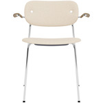 Co Upholstered Armchair - Chrome / Natural Oak / Logan Jasmin
