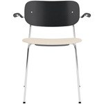 Co Upholstered Seat Armchair - Chrome / Black Oak / Logan Jasmin