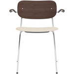 Co Upholstered Seat Armchair - Chrome / Dark Oak / Logan Jasmin