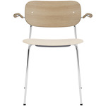 Co Upholstered Seat Armchair - Chrome / Natural Oak / Logan Jasmin