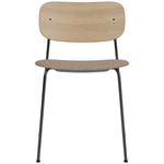 Co Upholstered Seat Dining Chair - Black / Natural Oak / Logan Flint