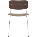 Co Upholstered Seat Dining Chair - Chrome / Dark Oak / Logan Flint