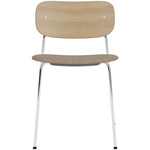 Co Upholstered Seat Dining Chair - Chrome / Natural Oak / Logan Flint