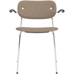 Co Upholstered Armchair - Chrome / Black Oak / Logan Flint