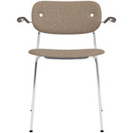 Co Upholstered Armchair - Chrome / Dark Oak / Logan Flint
