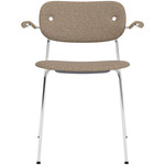 Co Upholstered Armchair - Chrome / Natural Oak / Logan Flint