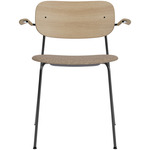 Co Upholstered Seat Armchair - Black / Natural Oak / Logan Flint