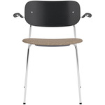 Co Upholstered Seat Armchair - Chrome / Black Oak / Logan Flint