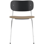 Co Upholstered Seat Dining Chair - Chrome / Black Oak / Sierra Stone Leather