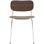 Co Upholstered Seat Dining Chair - Chrome / Dark Oak / Sierra Stone Leather