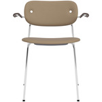 Co Upholstered Armchair - Chrome / Dark Oak / Sierra Stone Leather