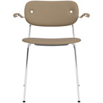 Co Upholstered Armchair - Chrome / Natural Oak / Sierra Stone Leather