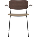 Co Upholstered Seat Armchair - Black / Dark Oak / Sierra Stone Leather