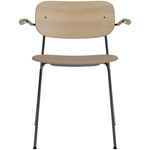 Co Upholstered Seat Armchair - Black / Natural Oak / Sierra Stone Leather