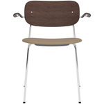 Co Upholstered Seat Armchair - Chrome / Dark Oak / Sierra Stone Leather