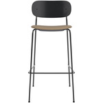 Co Upholstered Seat Counter/Bar Chair - Black Oak / Sierra Stone Leather