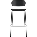 Co Upholstered Seat Counter/Bar Chair - Black Oak / Sierra Black Leather