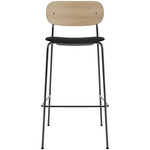 Co Upholstered Seat Counter/Bar Chair - Natural Oak / Sierra Black Leather