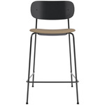 Co Upholstered Seat Counter/Bar Chair - Black Oak / Sierra Stone Leather