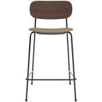 Co Upholstered Seat Counter/Bar Chair - Dark Stained Oak / Sierra Stone Leather