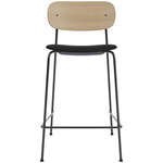 Co Upholstered Seat Counter/Bar Chair - Natural Oak / Sierra Black Leather