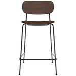 Co Upholstered Seat Counter/Bar Chair - Dark Stained Oak / Brown Boucle