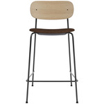 Co Upholstered Seat Counter/Bar Chair - Natural Oak / Brown Boucle