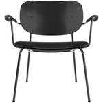 Co Upholstered Seat Lounge Chair - Black / Black Oak / Sierra Black Leather