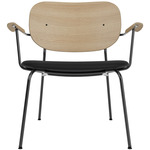 Co Upholstered Seat Lounge Chair - Black / Natural Oak / Sierra Black Leather