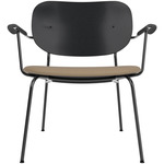 Co Upholstered Seat Lounge Chair - Black / Black Oak / Sierra Stone Leather