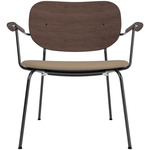 Co Upholstered Seat Lounge Chair - Black / Dark Oak / Sierra Stone Leather