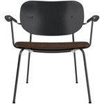 Co Upholstered Seat Lounge Chair - Black / Black Oak / Brown Boucle