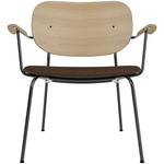 Co Upholstered Seat Lounge Chair - Black / Natural Oak / Brown Boucle