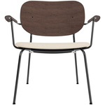 Co Upholstered Seat Lounge Chair - Black / Dark Oak / Logan Jasmin