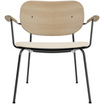Co Upholstered Seat Lounge Chair - Black / Natural Oak / Logan Jasmin