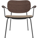 Co Upholstered Seat Lounge Chair - Black / Dark Oak / Logan Flint