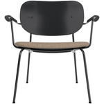 Co Upholstered Seat Lounge Chair - Black / Black Oak / Logan Flint