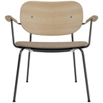 Co Upholstered Seat Lounge Chair - Black / Natural Oak / Logan Flint