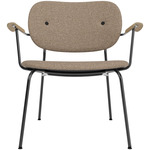 Co Upholstered Lounge Chair - Black / Natural Oak / Logan Flint