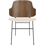 Penguin Upholstered Seat Dining Chair - Black / Walnut / Logan Jasmin
