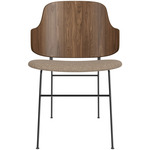 Penguin Upholstered Seat Dining Chair - Black / Walnut / Logan Flint